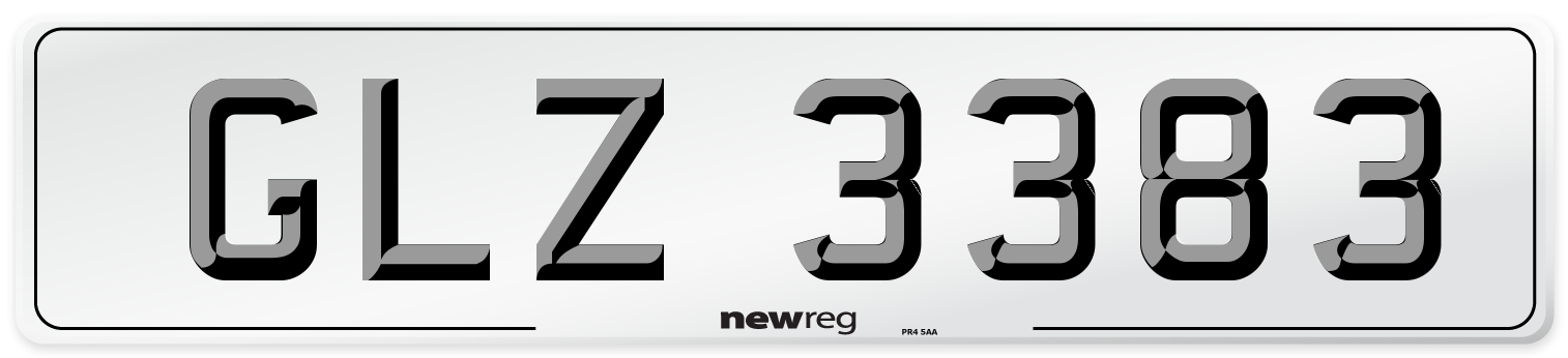 GLZ 3383 Number Plate from New Reg